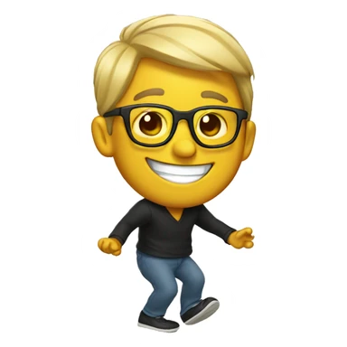 rolling on the floor laughing with glasses sticker