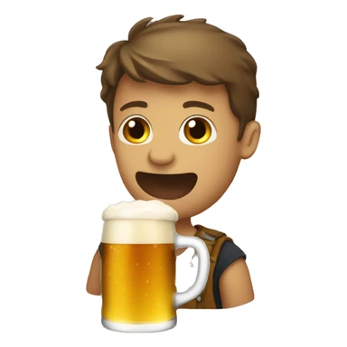 Drinking beer sticker