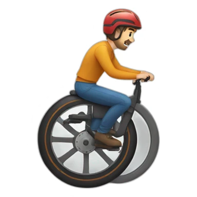 Man riding monowheel sticker