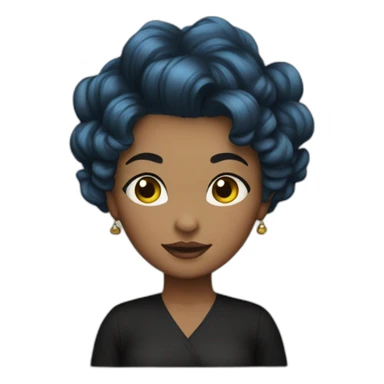 mommy blue hair in black full skirt sticker