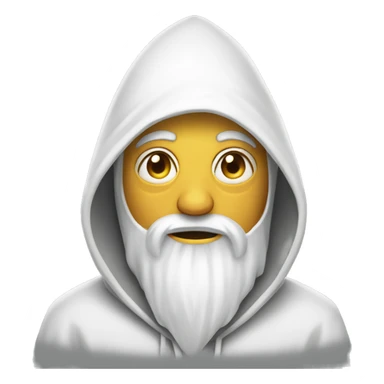 Wizard in white pointed hoodie with face covered and eye holes sticker