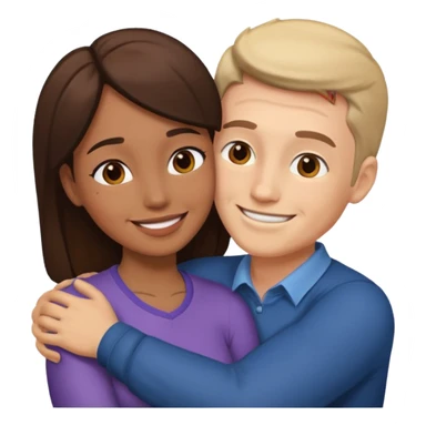 Two people hugging facing each other, one male one female sticker