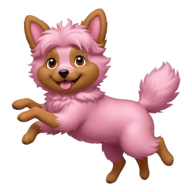pink girly dog jumping in the air sticker