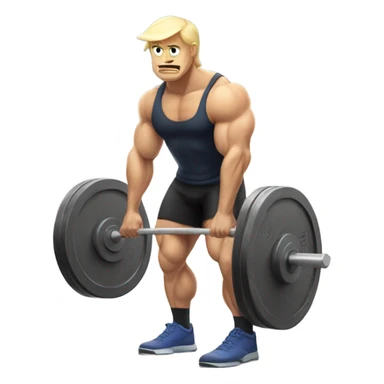 Strong Blonde guy deadlifting sticker