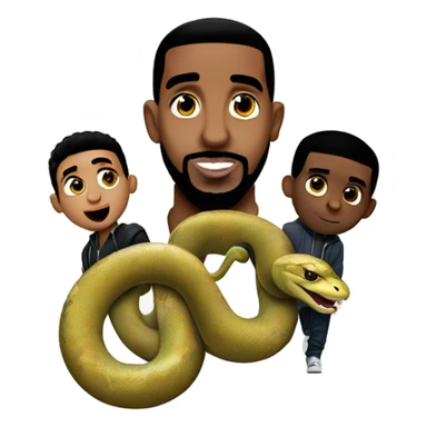 diddy and drake together with snakes sticker