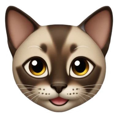 Smile Dark Brown Siamese cat sticker