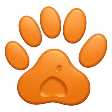 a very light pale pastel orange pawprint sticker