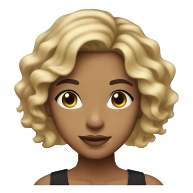 A girl with Latina makeup with wavy hair and brown hair with blonde highlights  sticker