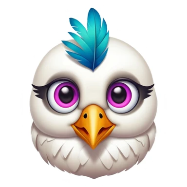 Cute bird with heart-shaped eyes sticker