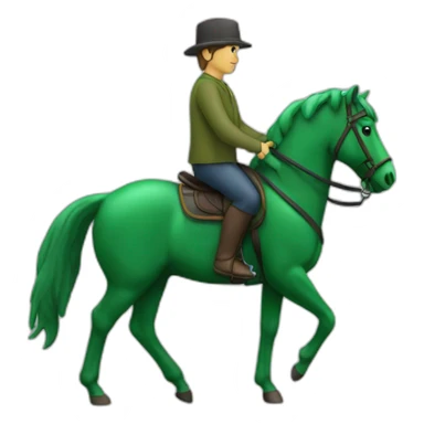 Personne sur le dos d'un cheval vert sticker