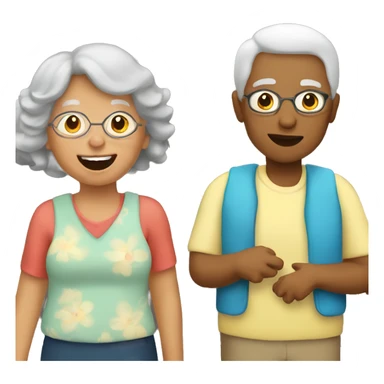 Grandma with a boy and girl sticker