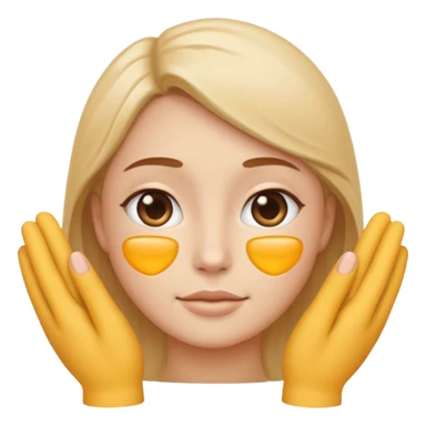 Minimal emoji representing reduced facial puffiness, soft hand gesture shaping the face contour, balanced and natural appearance, wellness-focused, simple and easy to understand
 sticker