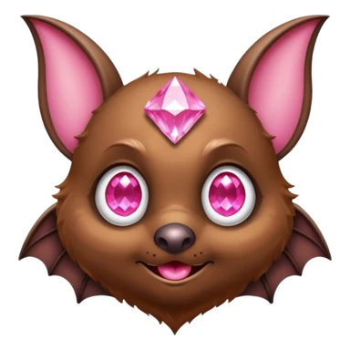 a normal bat witha pink diamond in its forhead sticker
