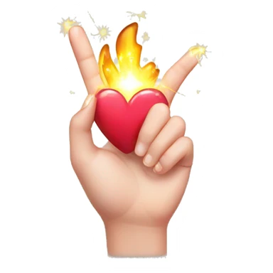 Heart finger with bling and sparks sticker