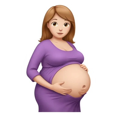 heavily pregnant woman with extremely abnormally huge overdue belly sticker