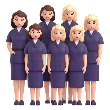 hair salon staff team standing together sticker