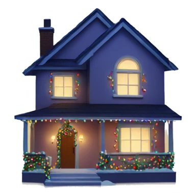 house with christmas lights sticker
