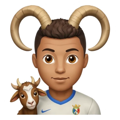 ronaldo whit the goat hornes emojie sticker