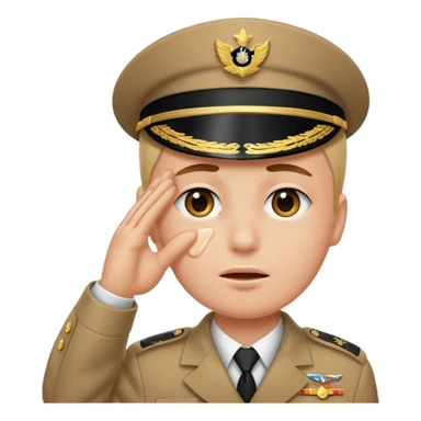 Saluting while a tear is falling down one eye  sticker