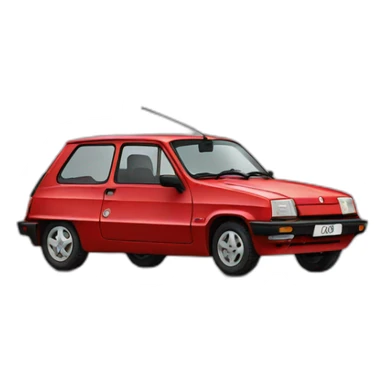 Renault super 5 rouge sticker