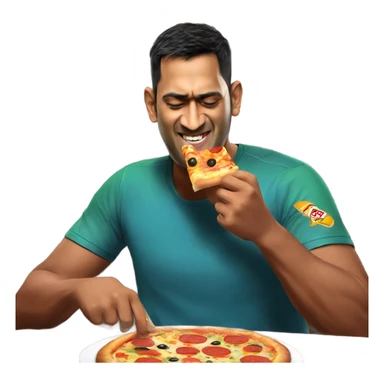 Ms dhoni eating pizza sticker