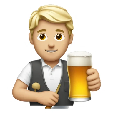 White guy Golfing with a beer sticker
