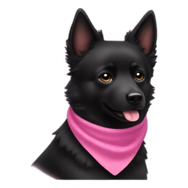 black schipperke that only have black hair, short hair and who wears a pink bandana around his neck sticker