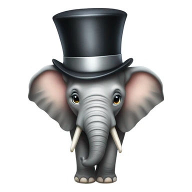 Elephant with a top hat  sticker