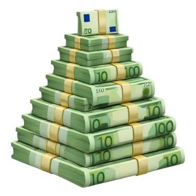 a mountain of packs of euros sticker