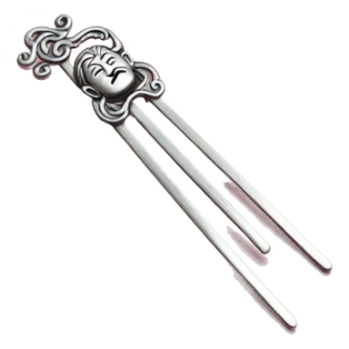 silver metal chinese hair pin sticker