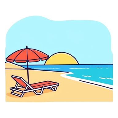 colorful beach windmill spinning in pleasant ocean breeze sticker