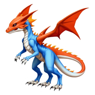 Skeletal Koraidon-Veemon-Digimon-Latias-Peppercat-Pokémon-Flamedramon-fusion-creature, Full body  sticker