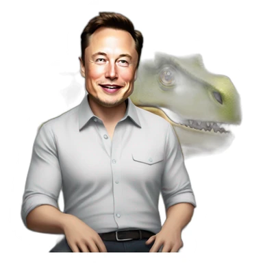 Elon musk sur un dinosaure  sticker