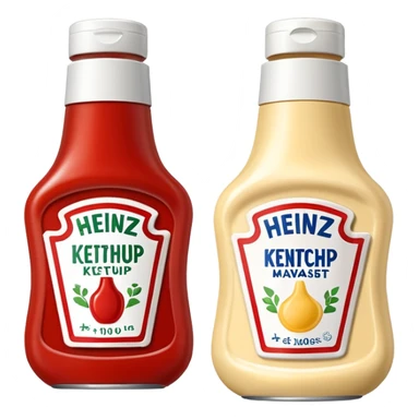 One Heinz Ketchup Sachets 10ml and One Heinz Mayonnaise Sachets 10ml nella stessa emoji (senza faccina) sticker