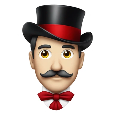 moulin rouge, white man with moustache and red tophat sticker