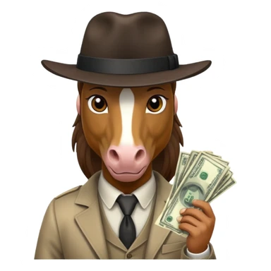 Horse gangster with money sticker