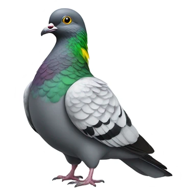 Realistic pigeon: yellow - green sticker