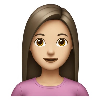 generate image of a brunette girl with straight hair with the Whatsapp symbol on her side sticker