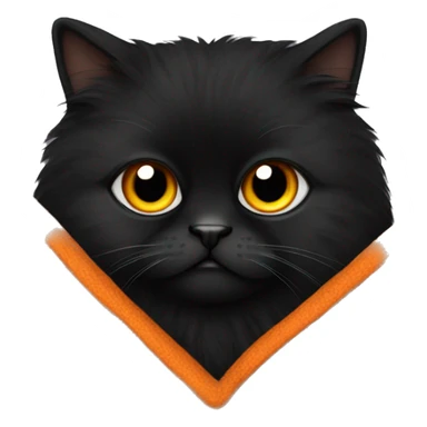 Black Persian with orange eyes in a brown cozy blanket  sticker