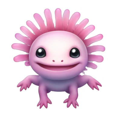 Gradient pink shimmery iridescent axolotl full body sticker