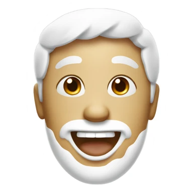 Happy emoji face with white cream on its face sticker