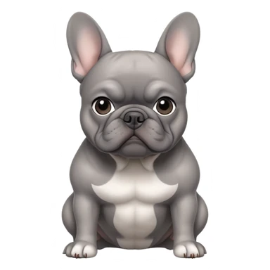 grey french bulldog sticker