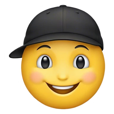 😀 this emoji with a black cap sticker