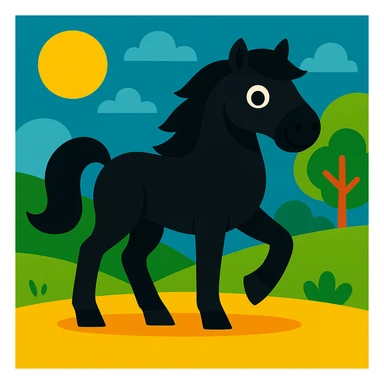 Black horse sticker