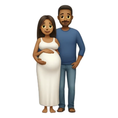 pregnant mom and dad sticker