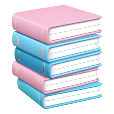 books light pink and light blue sticker
