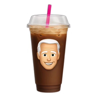Joe Biden iced coffee with the gays sticker