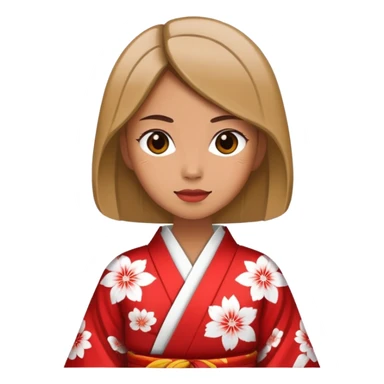 Red and white kimono  sticker