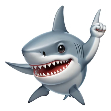 shark sticking up his middle finger  sticker