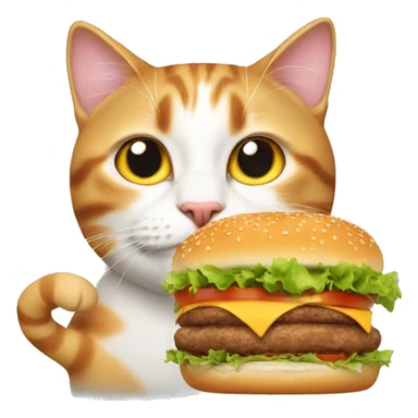 cat with burger sticker